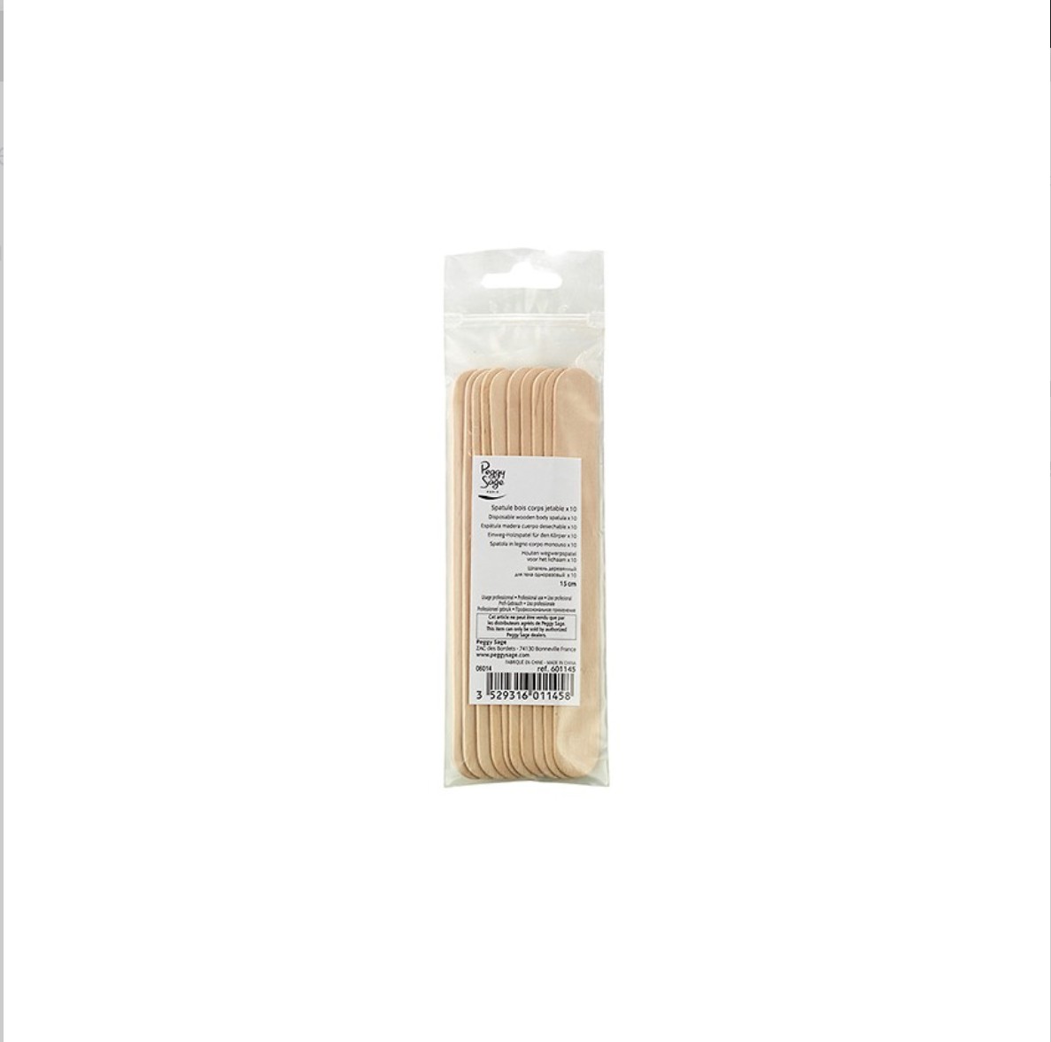 Lot de 10 spatules jetables en bois pour le corps 15cm