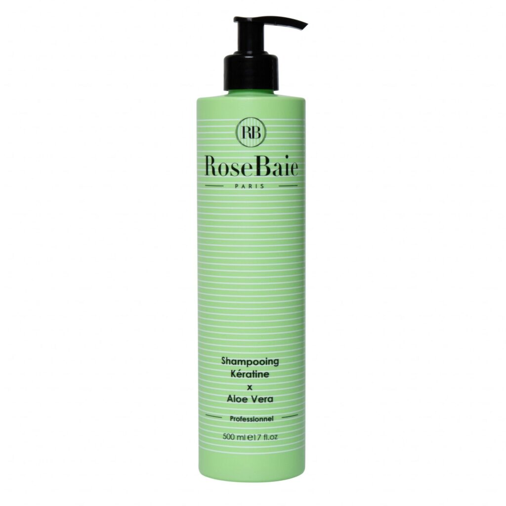 Shampoing Rose Baie à la kératine et à l’Aloe vera (500ml)